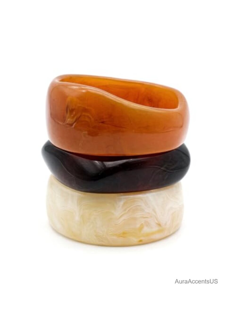 Chunky Resin Bangle Bracelets Set Wide Geometric Stackable Women's Jewelry